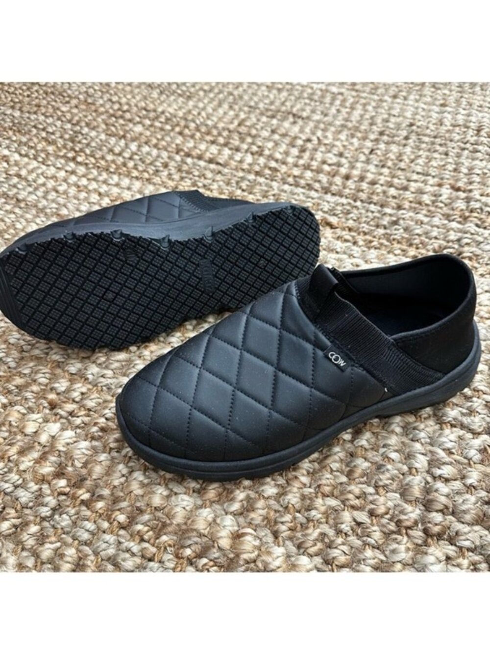 New Black Quilted Slip-On Shoes (Men's 12) Casual Comfort Slippers